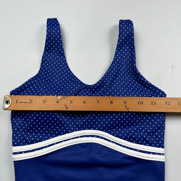 Wilo Sports Bra Women Extra Small Blue White Polka Dot Contour Padded Gym Active - Picture 9 of 11